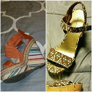 2 pairs of wedge heels 7.5 & 8